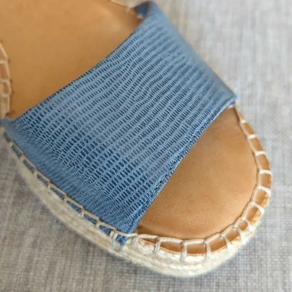 Kelly & Katie Wedgewood Blue Espadrille Wedge Sandals Size 8M